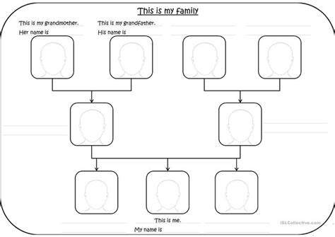 family tree worksheet  esl projectable worksheets   teachers