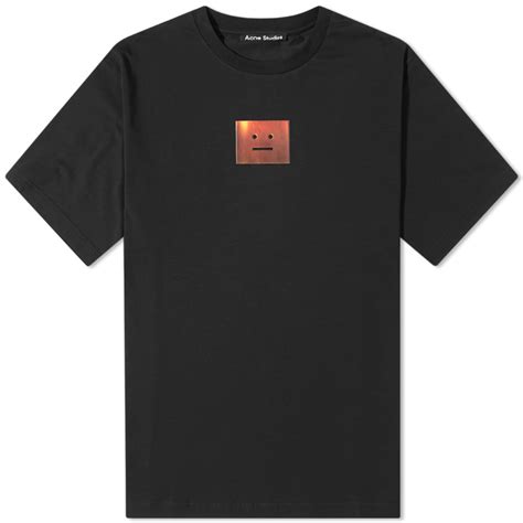 Acne Studios Exford Oil Face T Shirt Black End