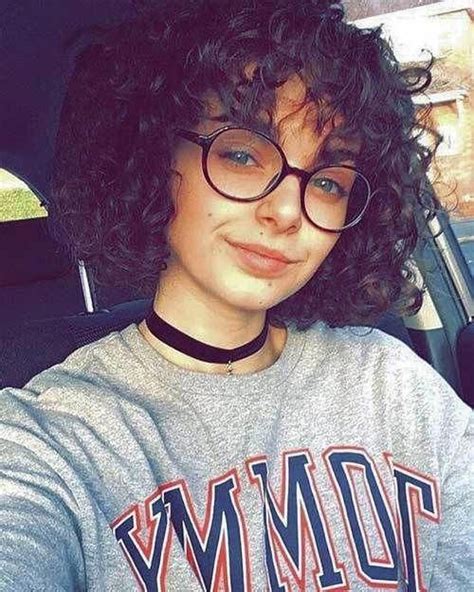 Bangs With Curly Hair And Glasses Cute Short Curly Hairstyles For Sweet View Curlyhairstyles