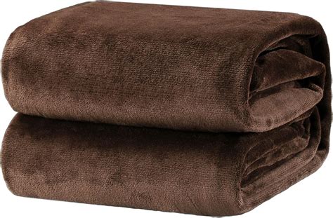Amazon｜king270cm X 230cm Brown Flannel Fleece Luxury Blanket
