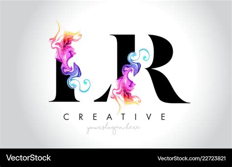 Lr Vibrant Creative Leter Logo Design Royalty Free Vector