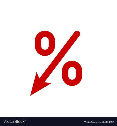 Profit Decrease Fall Arrow And Percent Icon Gdp Vector Image