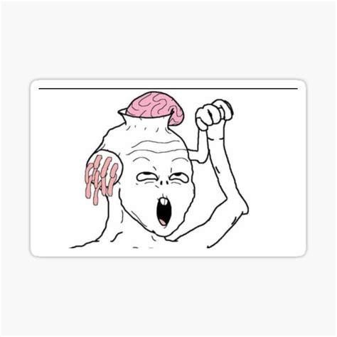 Brain Grinder Brainlet Sticker For Sale By Cf Wrights Redbubble
