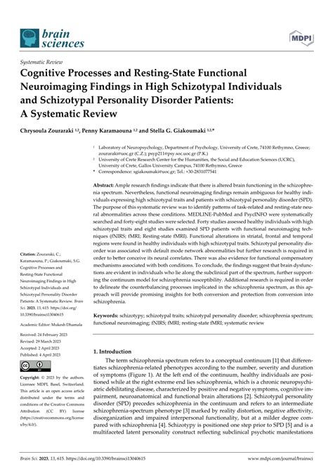 Pdf Cognitive Processes And Resting State Functional Neuroimaging