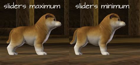 Mod The Sims Leg Size Sliders For All Pets
