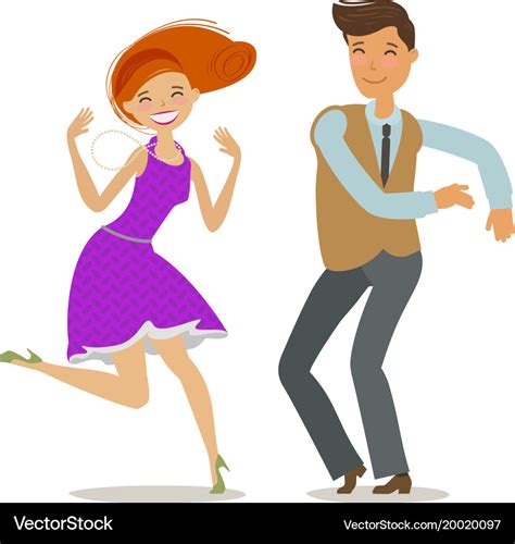 Couple Dancing Dance Party Concept Cartoon Vector Image