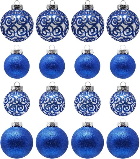 Sleetly Blue Christmas Ornaments Shatterproof Navy Blue
