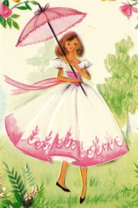 Vintage 1960s Greetings Card Southern Belle Pinterest Birthday