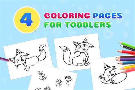 Cute Fox Printable Coloring Pages Kids Baby Fox Coloring Pages Etsy