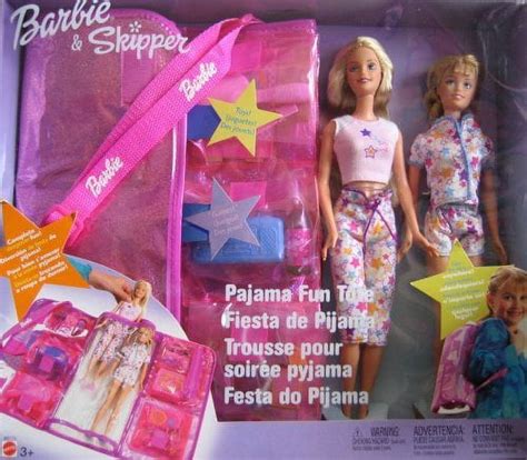 barbie and skipper pajama fun tote playset 2003