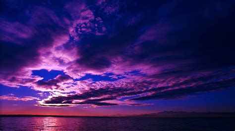 Calm Body Of Water Under Purple Cloudy Sky 4k Hd Nature