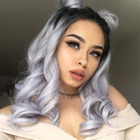 Peruvian Hair Grey With Black Root Color Body Wavy Full Lace Wig Lux