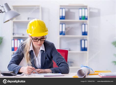 Woman Architect Working On The Project Stock Photo By ©elnur 199945706