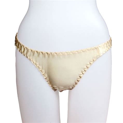 Broadened Pure Silk Solid Panties Women 100 Mulberry Silk Plus Size Sexy T Thongs Briefs Sml