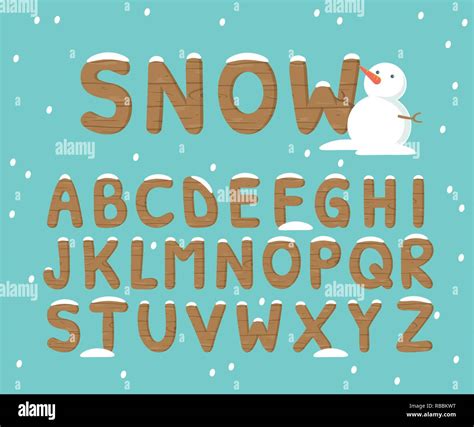 Snow And Wood Alphabet Stock Vector Image And Art Alamy