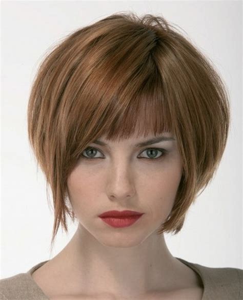 38 Short Stacked Bob With Bangs Background Galhairs