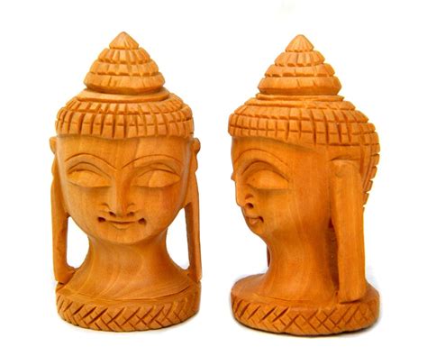 Wooden Buddha Head Indian Handmade Handicraft For Decorative At Best