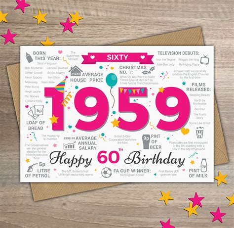 Say happy birthday with the perfect card! 60th Birthday Card - Year of Birth Cards