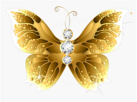 Butterfly Net Insect Gold Clip Art Transparent Background Gold