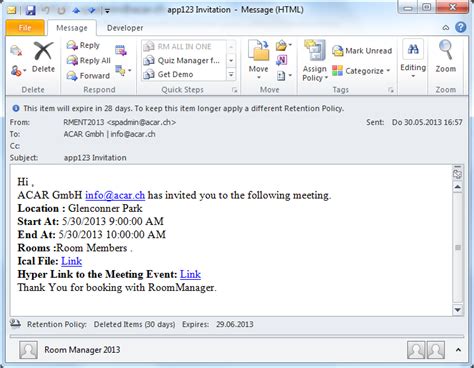 outlook add  room manager