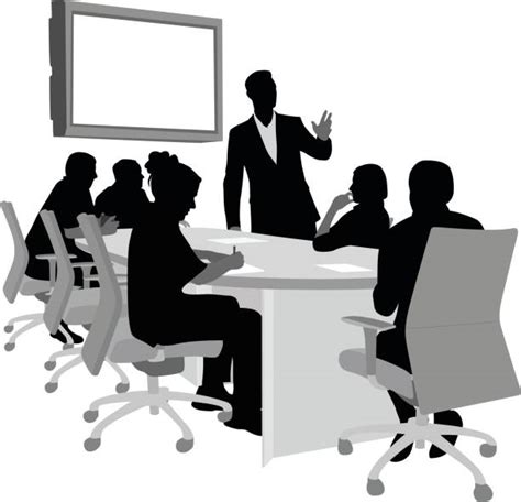 Business Meeting Silhouettes Illustrations Royalty Free Vector