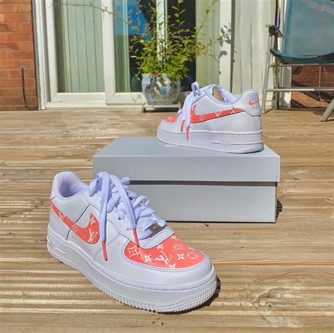 Nike air force 1 louis vuitton custom. Pink Louis Vuitton inspired Custom with a few extra ...