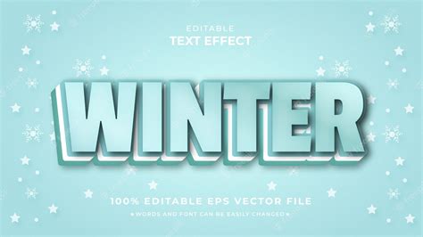 Premium Vector Winter 3d Text Effect Editable Premium Style