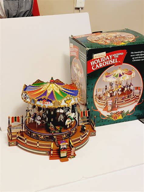 Mr Christmas Musical Holiday Around The Carousel Boardwalk 30 Etsy
