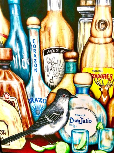 Tequila Mockingbird Bird Art Art Prints Bar Artwork Etsy