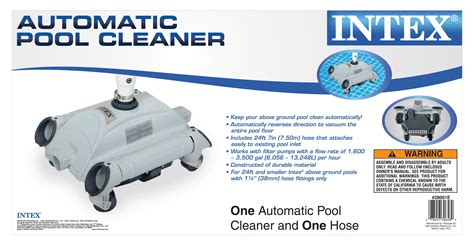 Intex Automatic Above Ground Swimming Pool Vacuum Cleaner 28001e