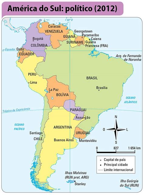 Mapa Am Rica Do Sul Pol Tico Cr Dito Mapa Am Rica Do Sul Atividades Com Mapas