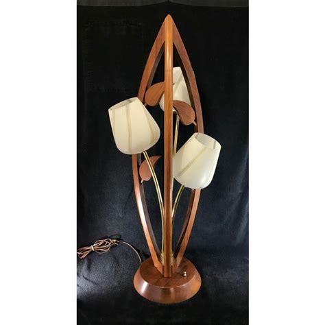 Shop through products like geoffrey 29.5'' tripod table lamp or burnes 22 table lamp and find the perfectly simple, modern piece to complete the. Danish Teak Wood Mid Century Modern Tulip Table Lamp With ...