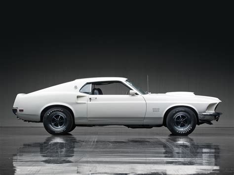 Wallpaper Side View Classic White Cars Ford Mustang Boss 429