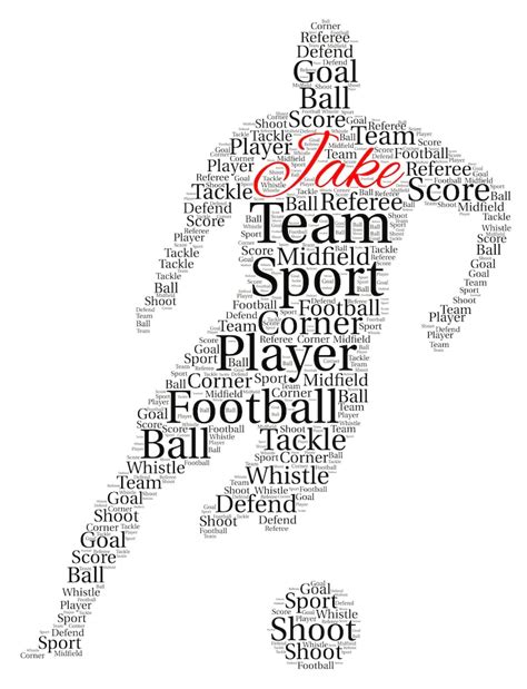 Personalised Football Soccer Word Art T Team Presentation Etsy