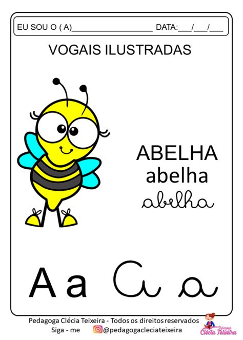Vogais Ilustradas Para Imprimir Clécia Teixeira