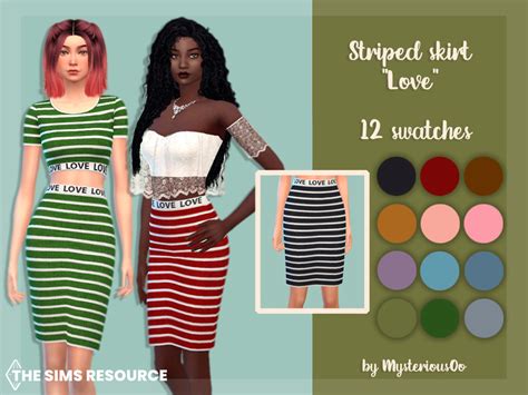 The Sims Resource Striped Skirt Love