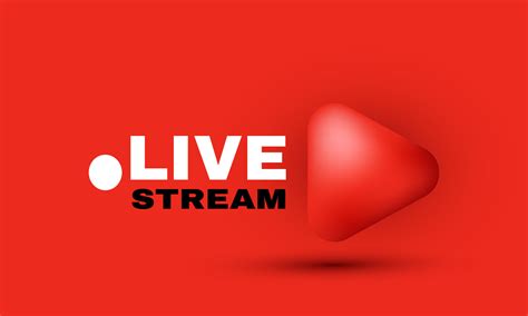 Unique 3d Style Red Live Streaming Realistic Design Icon Isolated On