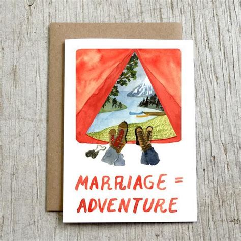 Marriage Adventure Greeting Card Wedding Congratulations Card