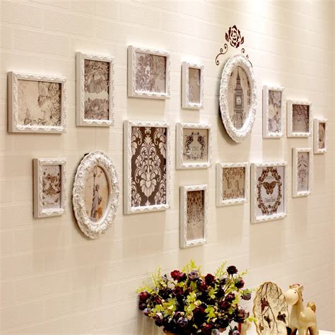 Wood Square Photo Frame Wall 16pcs Set Modern White Wooden Picture