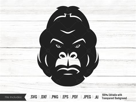 Gorilla Svg Gorilla Head Gorilla Ape Svg King Kong Etsy