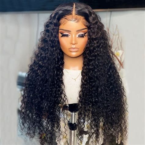 Inch Brazilian Deep Wave Transparent X Lace Frontal Human Hair Wigs X Water Wave