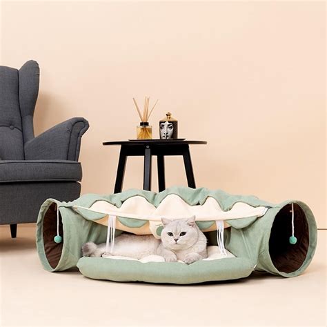 Pets Cats Interactive Tunnel Play Toy Mobile Bed Tunnels