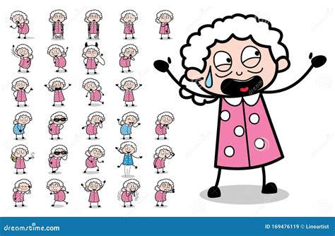 Concepts Of Many Old Granny Character Set Of Concepts Vector Illustrations Stock Vector