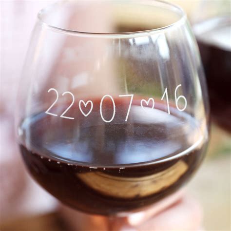 Personalised Name And Date Whole Bottle Wine Glass By Lisa Angel