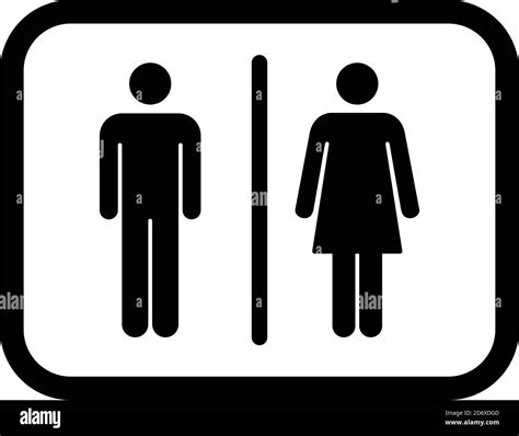 male and female symbol icon vector for toilet sign in a glyph pictogram illustration stock