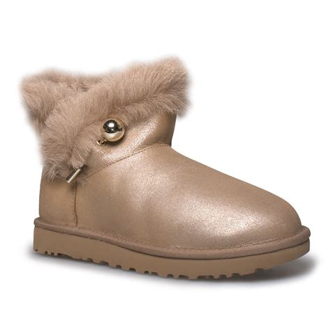 Ugg Classic Fluff Pin Mini Antique Pearl Boots Womens Mycozyboots