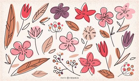 Doodle Flowers Collection Vector Download