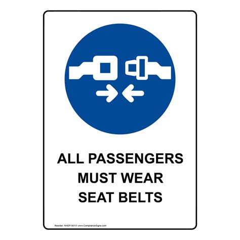 all passengers must wear seat belts sign with symbol nhe 50111