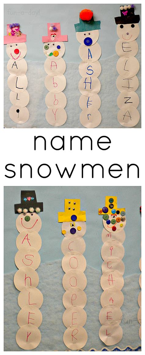 Name Snowman Preschool Craft And Free Printable Preschool Christmas