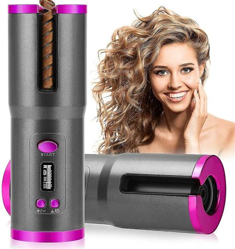 Gray Cordless Auto Hair Curler Automatic Curling Iron Rechargeable